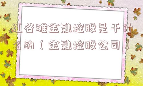 红谷滩金融控股是干什么的(金融控股公司) 红谷滩金融控股是干什么的(金融控股公司)