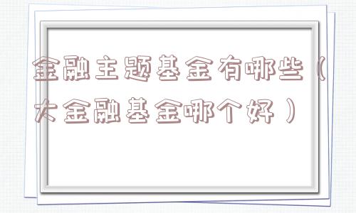 金融主题基金有哪些（大金融基金哪个好）