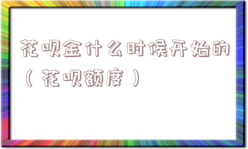 花呗金什么时候开始的（花呗额度）