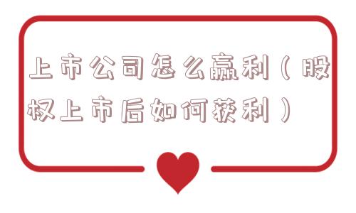 上市公司怎么赢利(股权上市后如何获利) 上市公司怎么赢利(股权上市后如何获利)