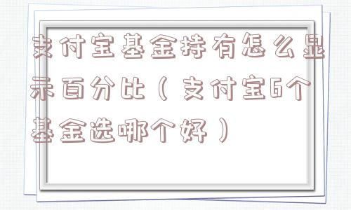 支付宝基金持有怎么显示百分比（支付宝6个基金选哪个好）