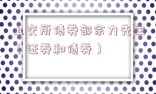 上交所债券部佘力先生(证券和债券) 上交所债券部佘力先生(证券和债券)