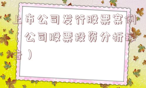上市公司发行股票案例（公司股票投资分析报告）