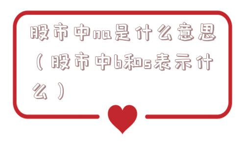 股市中na是什么意思（股市中b和s表示什么）