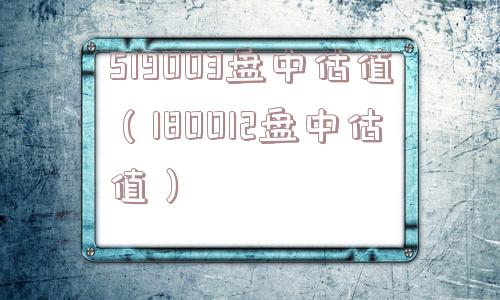 519003盘中估值（180012盘中估值）