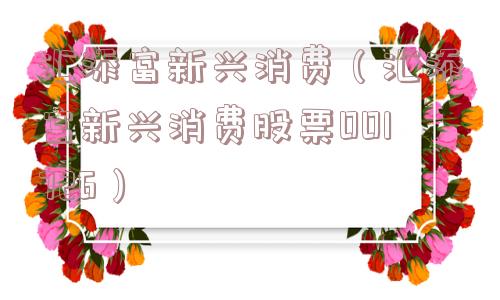 汇添富新兴消费(汇添富新兴消费股票001726) 汇添富新兴消费(汇添富新兴消费股票001726)