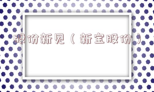 股份新见（新宝股份）