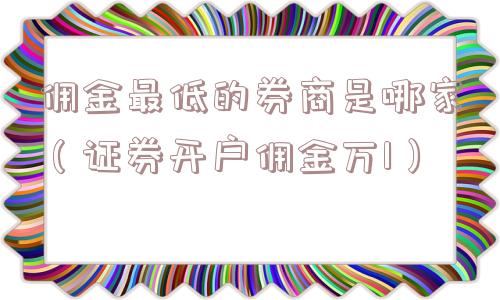 佣金最低的券商是哪家（证券开户佣金万1）