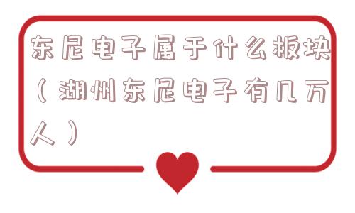 东尼电子属于什么板块（湖州东尼电子有几万人）