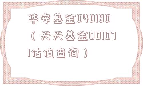 华安基金040180（天天基金001071估值查询）