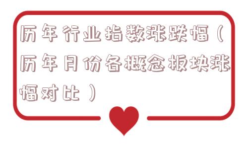 历年行业指数涨跌幅（历年月份各概念板块涨幅对比）