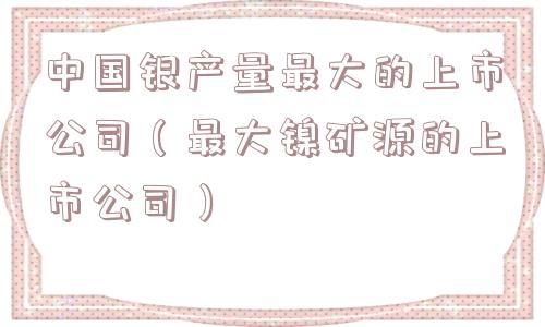 中国银产量最大的上市公司（最大镍矿源的上市公司）