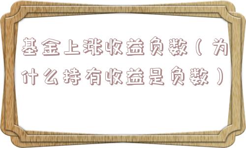 基金上涨收益负数（为什么持有收益是负数）