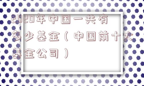 2020年中国一共有多少基金（中国前十大基金公司）