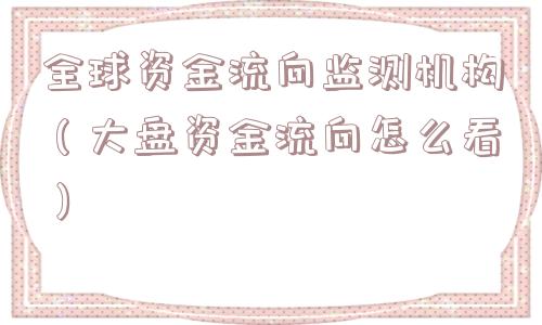 全球资金流向监测机构(大盘资金流向怎么看) 全球资金流向监测机构(大盘资金流向怎么看)