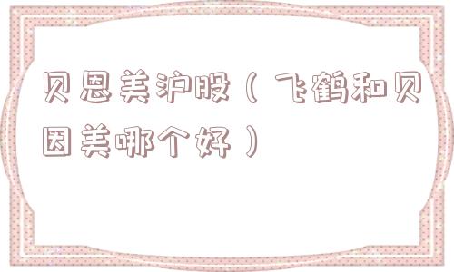 贝恩美沪股（飞鹤和贝因美哪个好）