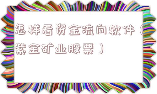 怎样看资金流向软件(紫金矿业股票) 怎样看资金流向软件(紫金矿业股票)