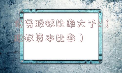 债务股权比率大于2(股权资本比率) 债务股权比率大于2(股权资本比率)