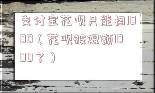支付宝花呗只能扫1000(花呗被限额1000了) 支付宝花呗只能扫1000(花呗被限额1000了)