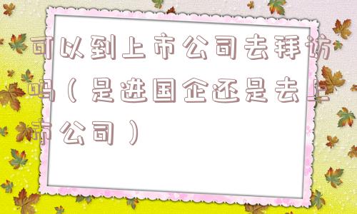 可以到上市公司去拜访吗(是进国企还是去上市公司) 可以到上市公司去拜访吗(是进国企还是去上市公司)