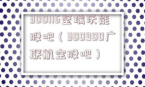 300116坚瑞沃能股吧（300900广联航空股吧）