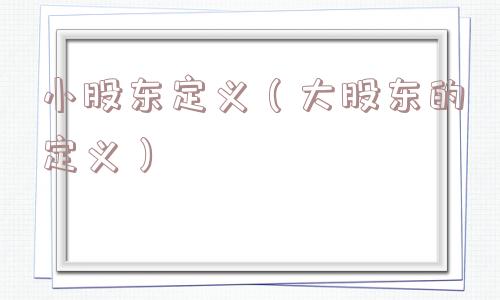 小股东定义(大股东的定义) 小股东定义(大股东的定义)
