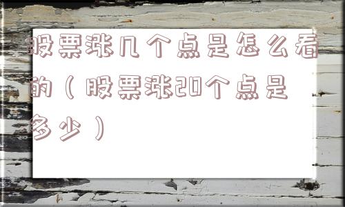 股票涨几个点是怎么看的（股票涨20个点是多少）