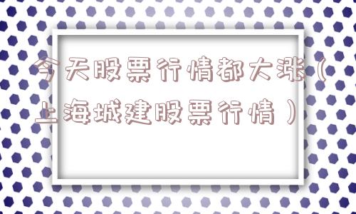 今天股票行情都大涨（上海城建股票行情）