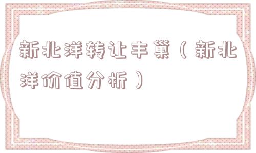 新北洋转让丰巢(新北洋价值分析) 新北洋转让丰巢(新北洋价值分析)