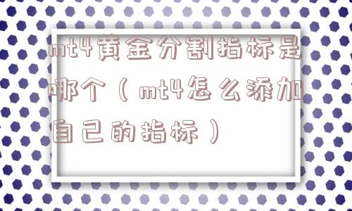 mt4黄金分割指标是哪个(mt4怎么添加自己的指标) mt4黄金分割指标是哪个(mt4怎么添加自己的指标)